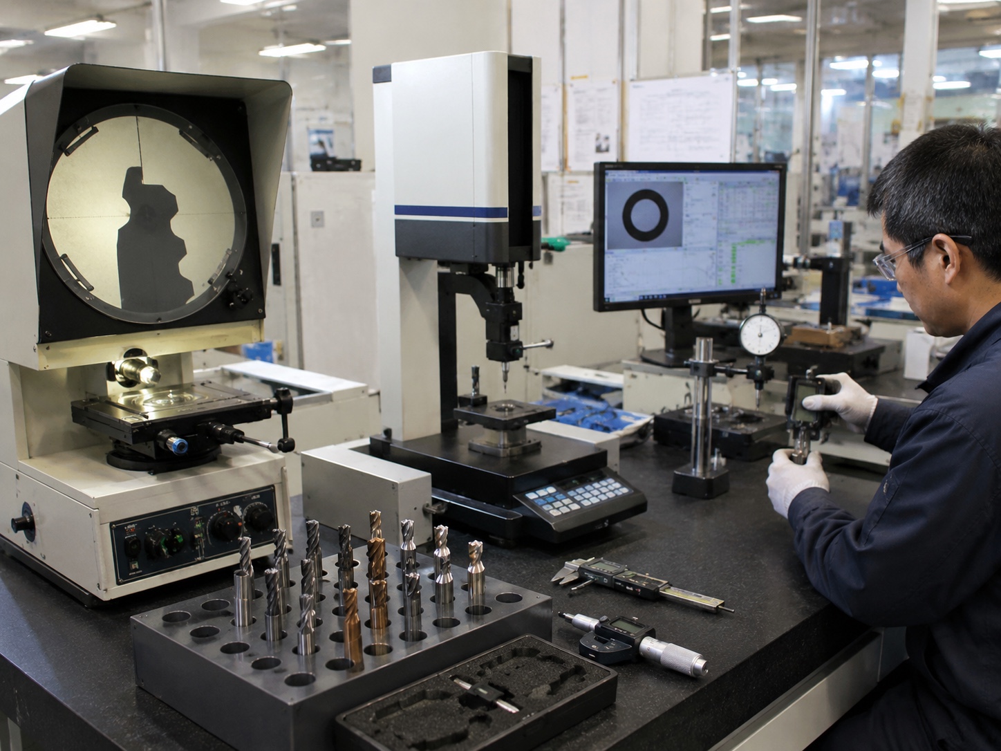 Optical measuring system for cutting tools